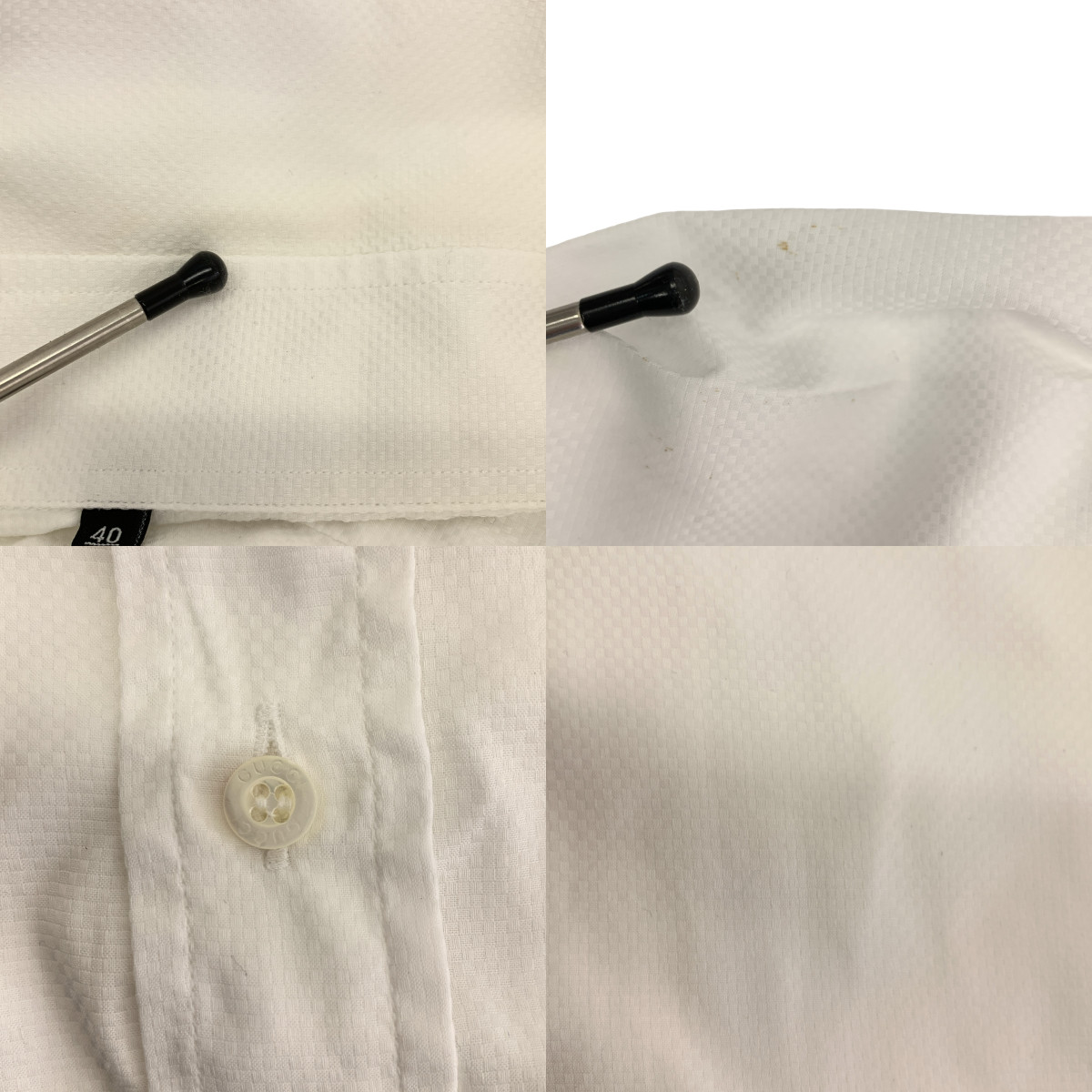 GUCCI / グッチ ロゴボタン ビッグカラー ドレスシャツ