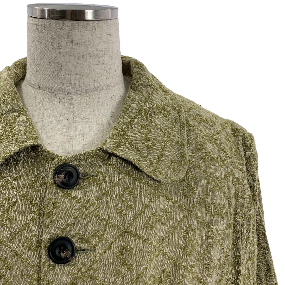 JOHN ALEXANDER SKELTON / ジョンアレキサンダースケルトン jacquard belted coat / ジャガード ベルテッド オーバーコート