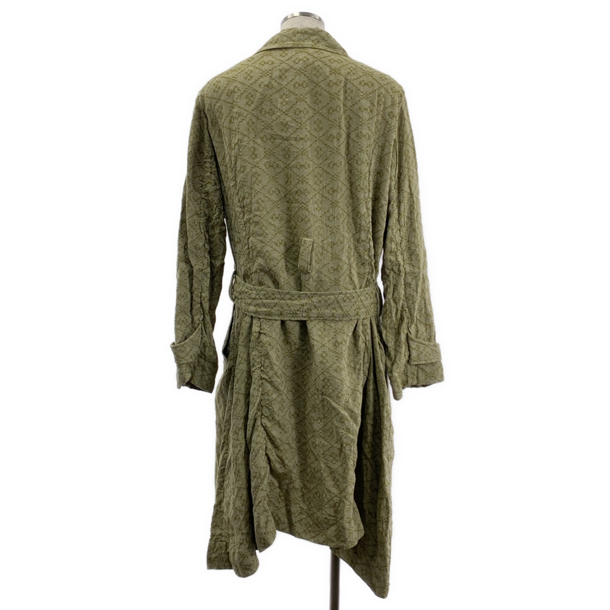 JOHN ALEXANDER SKELTON / ジョンアレキサンダースケルトン jacquard belted coat / ジャガード ベルテッド オーバーコート