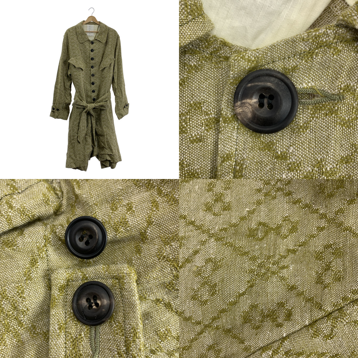 JOHN ALEXANDER SKELTON / ジョンアレキサンダースケルトン jacquard belted coat / ジャガード ベルテッド オーバーコート