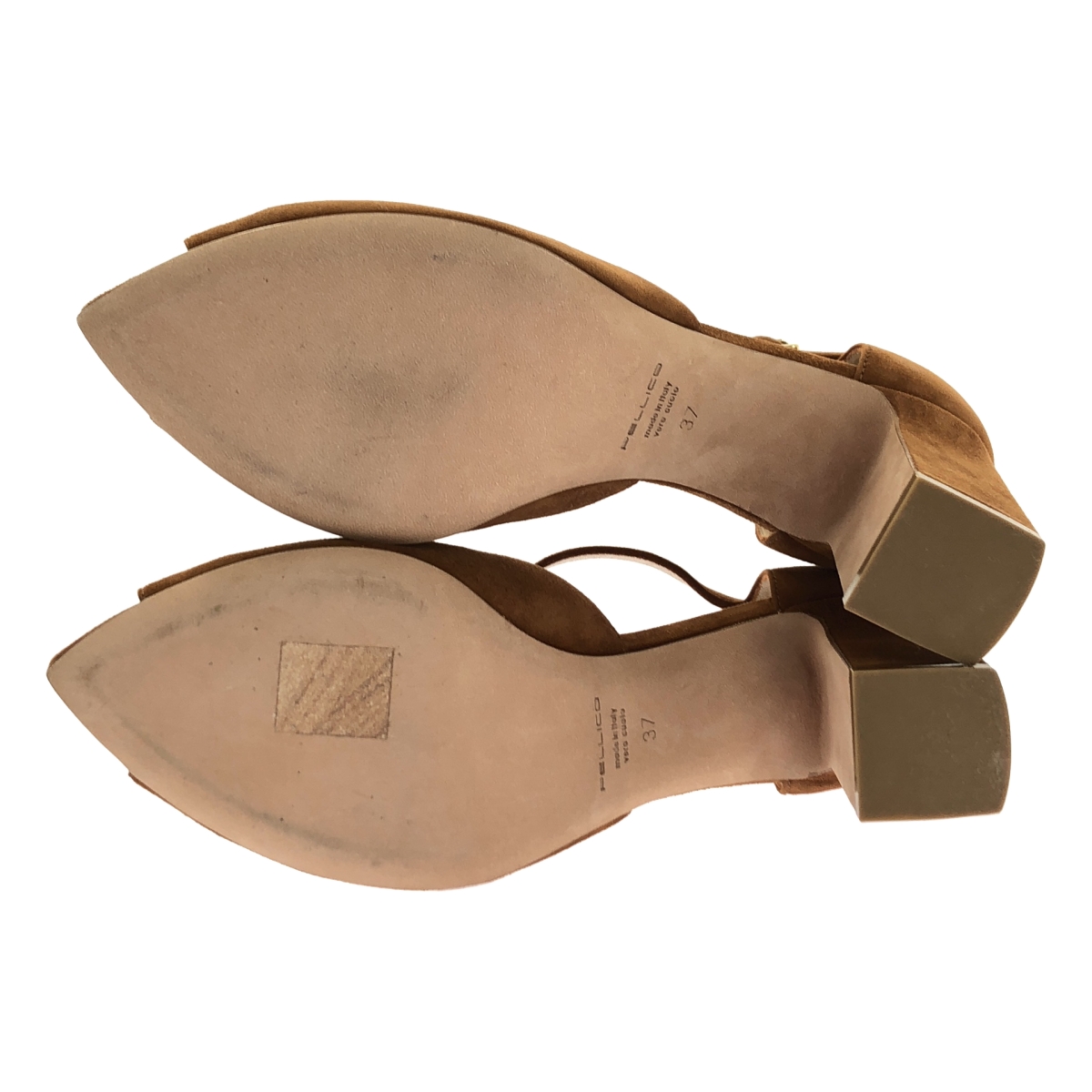 PELLICO / ペリーコ スエード レザー レースアップ ストラップ チャンキーヒール サンダル パンプス