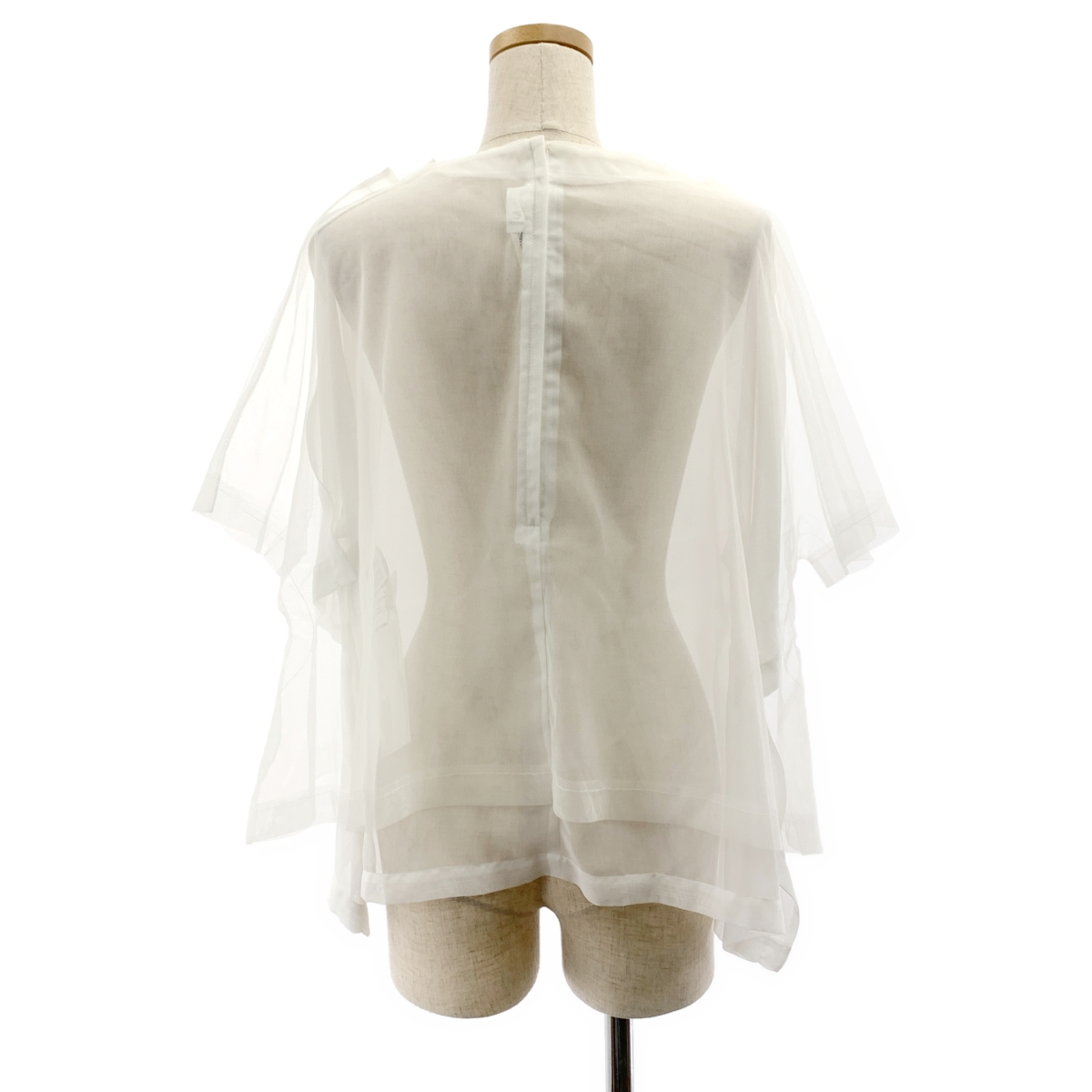 COMME des GARCONS / コムデギャルソン ポリエステル チュール レイヤード バックジップ ブラウス