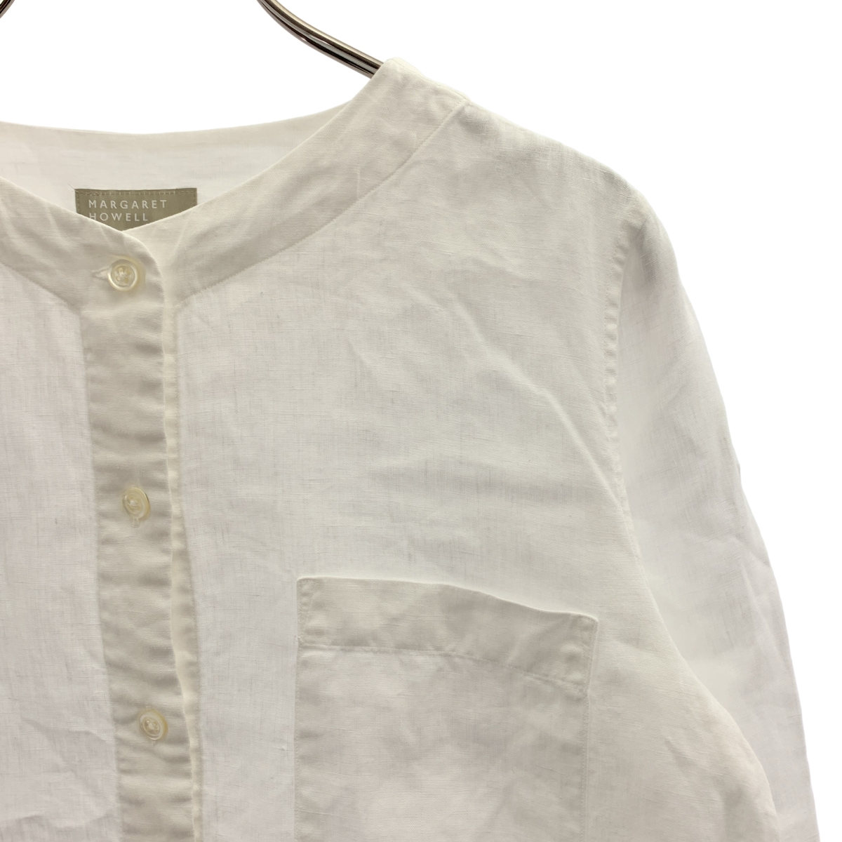 MARGARET HOWELL / マーガレットハウエル リネン ノーカラーシャツ