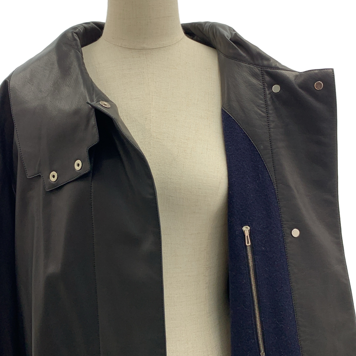 HERMES / エルメス カーフレザー パンチングコート