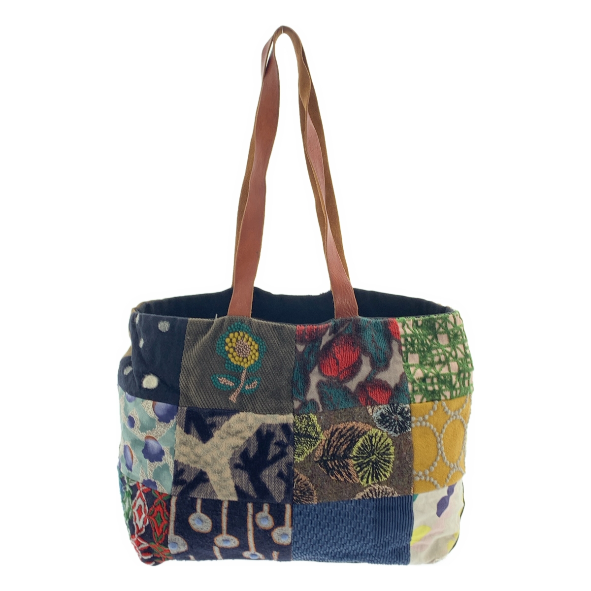 mina perhonen / ミナペルホネン piece bag / ピース パッチワーク レザーハンドル トートバッグ