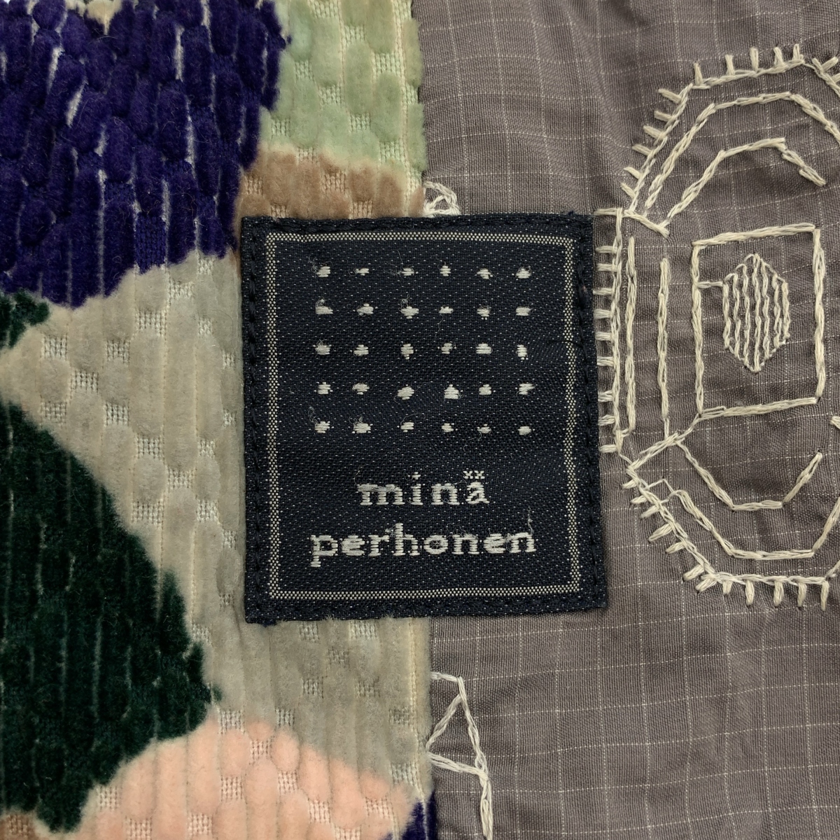 mina perhonen / ミナペルホネン piece bag / ピース パッチワーク レザーハンドル トートバッグ