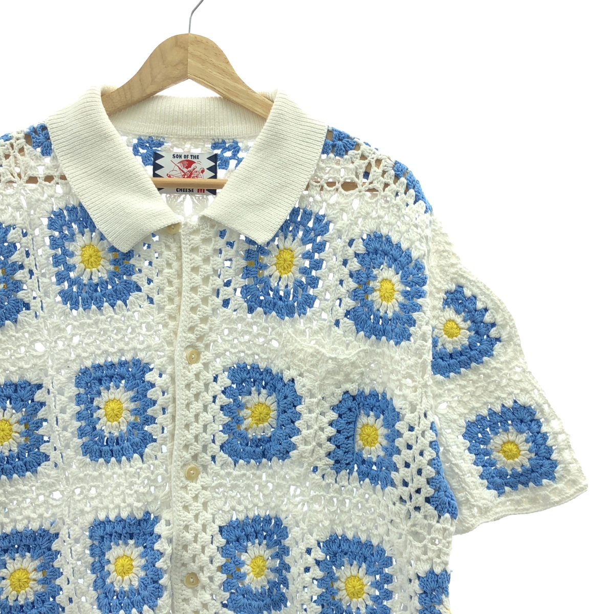 SON OF THE CHEESE / サノバチーズ Flower Knit Shirt フラワー ニット ポロシャツ