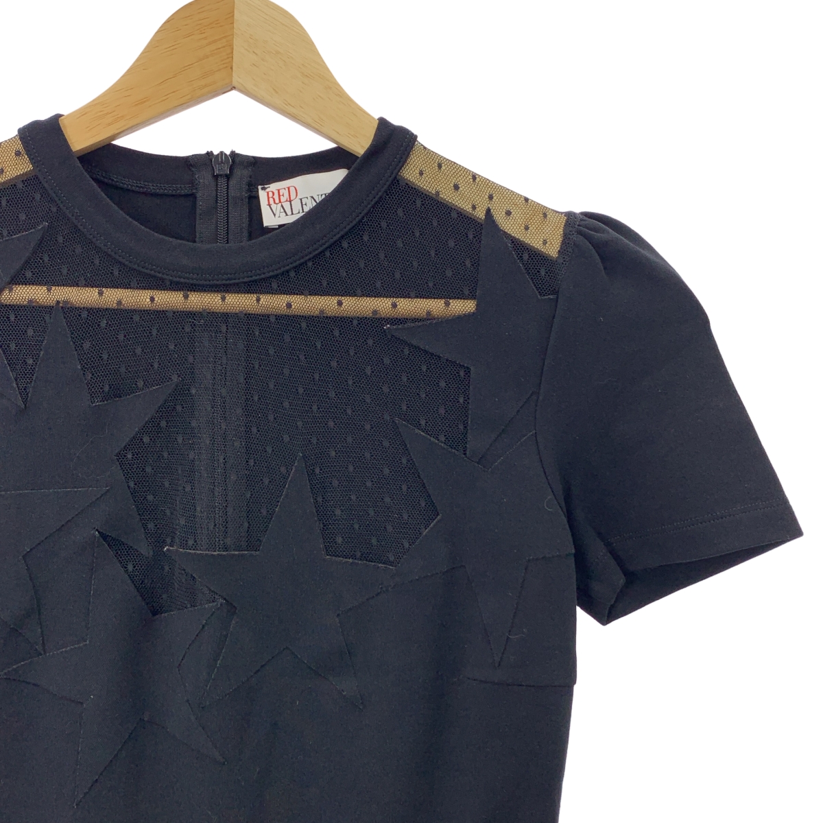 RED VALENTINO / レッドヴァレンティノ スター チュール切替 ギャザーワンピース