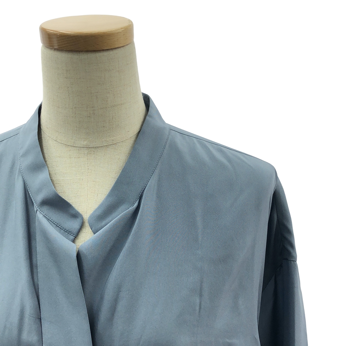 loin. / ロワン シルク シャツ スリット ロングワンピース