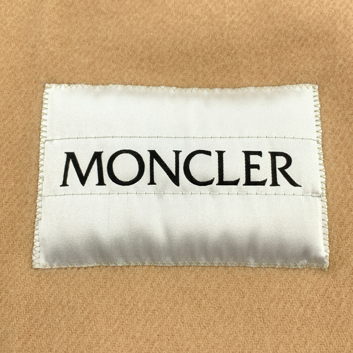 MONCLER / モンクレール SCIARPA / ウール ロゴパッチ 大判 フリンジ ストール マフラー