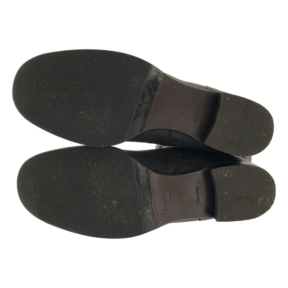 miu miu / ミュウミュウ レザー エンブロイダリー ロングブーツ