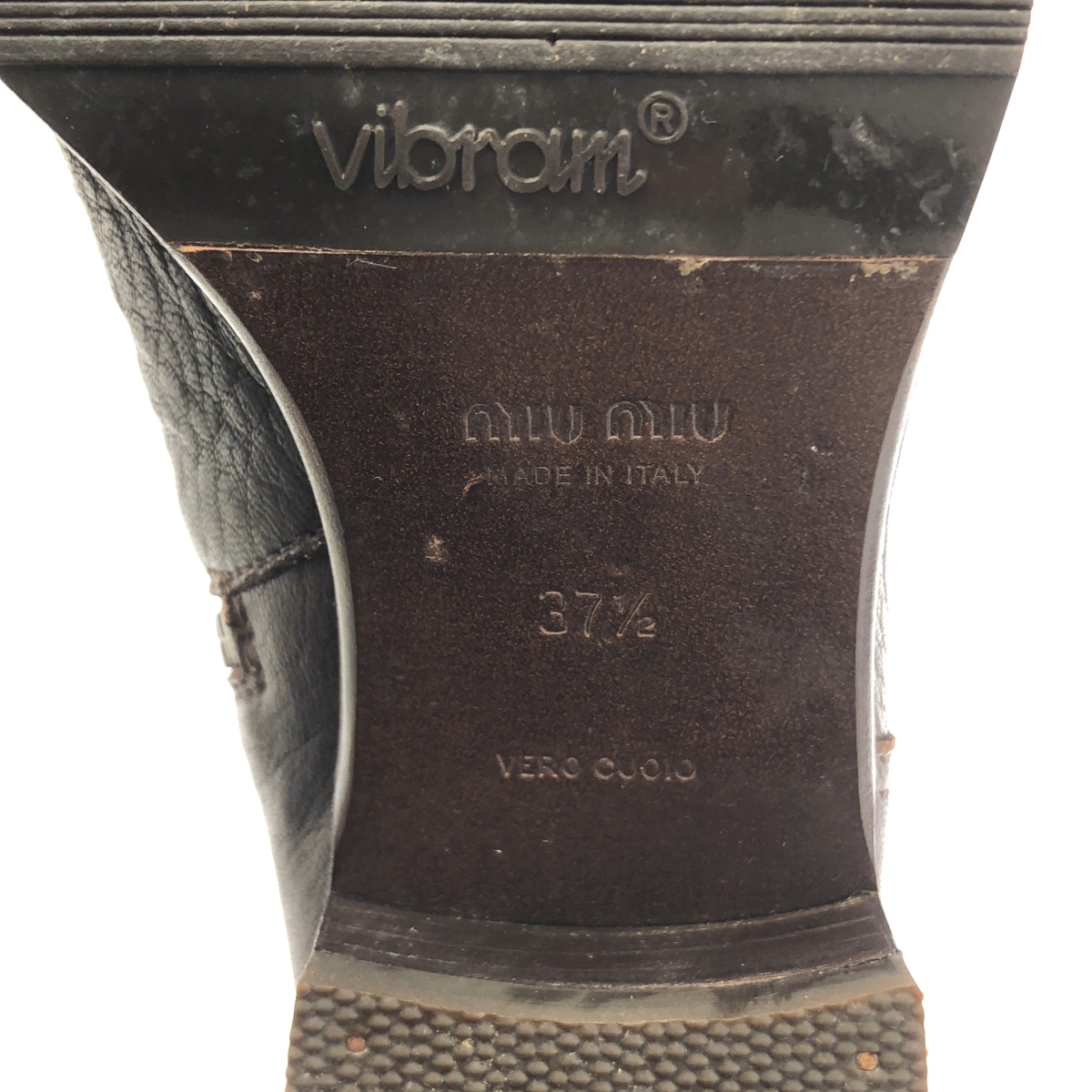 miu miu / ミュウミュウ レザー エンブロイダリー ロングブーツ