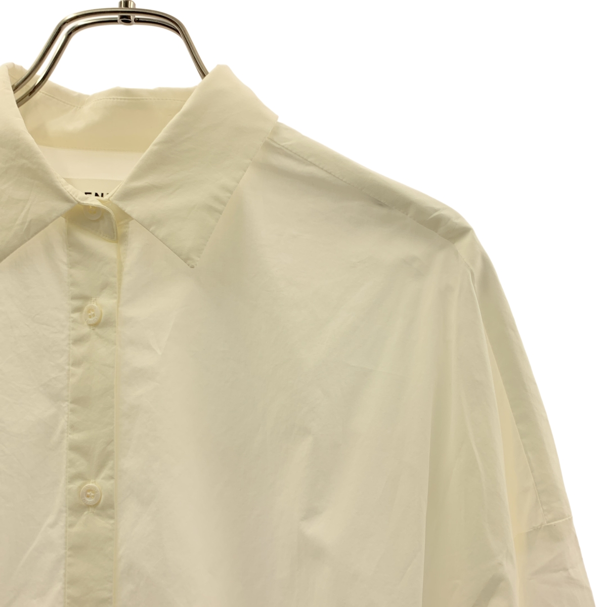 ENFOLD / エンフォルド コットン ドローストリング シャツ ワンピース