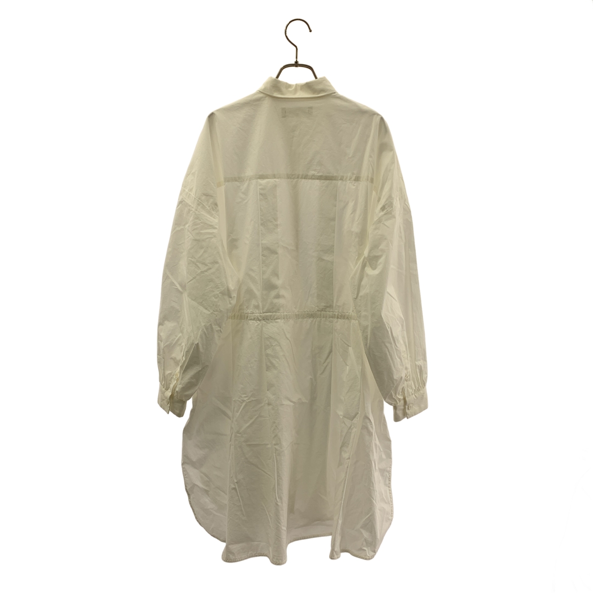 ENFOLD / エンフォルド コットン ドローストリング シャツ ワンピース