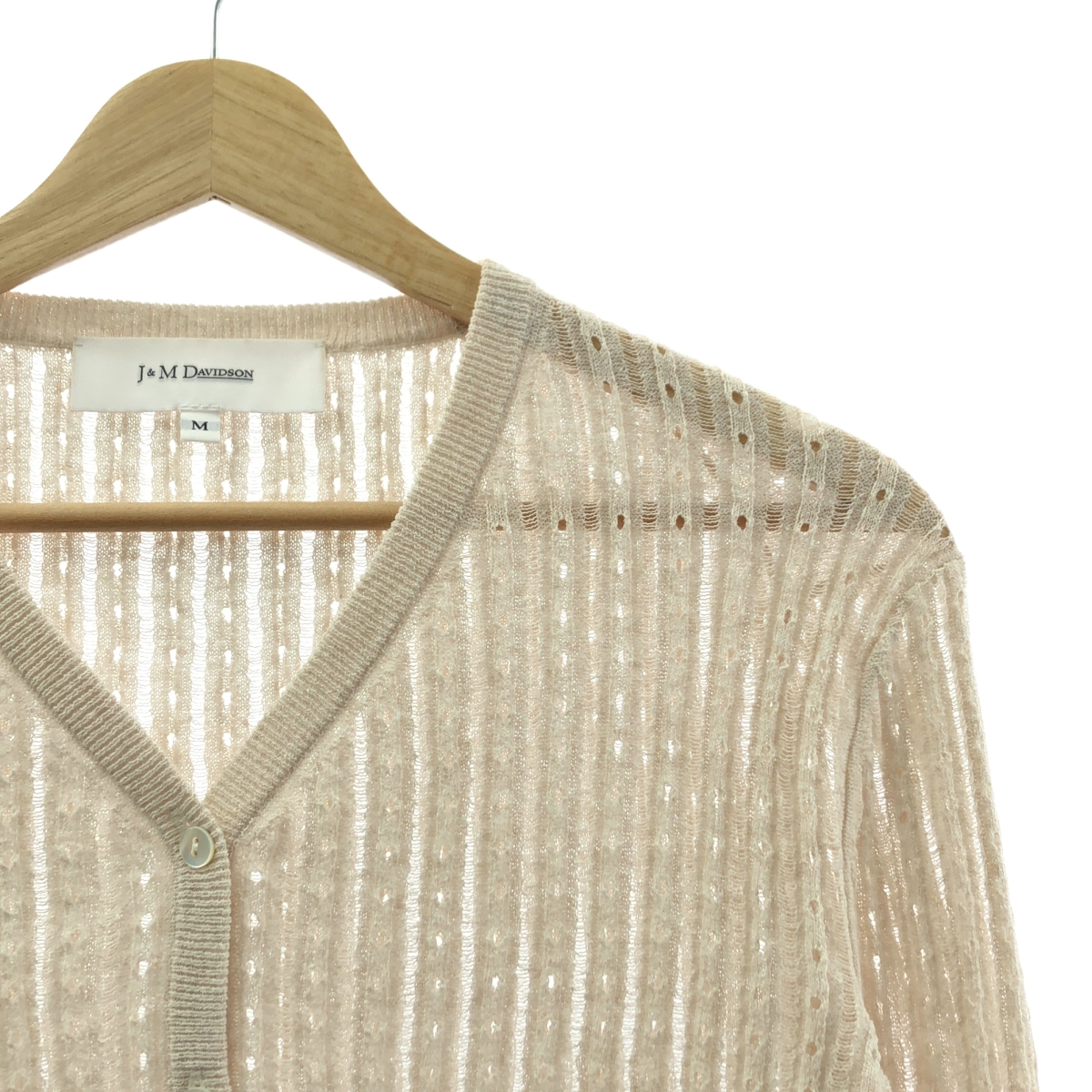 J&M DAVIDSON / ジェイアンドエムデヴィッドソン コットン リネン フレアスリーブ Vネックカーディガン