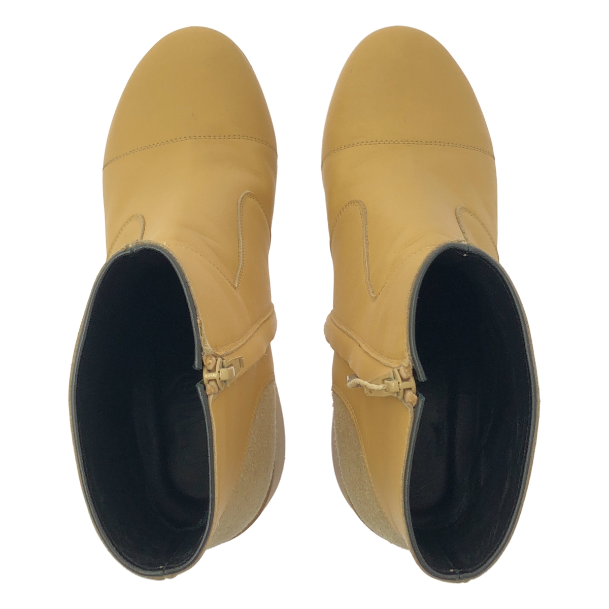 MM6 Maison Margiela / エムエムシックスメゾンマルジェラ ラウンドトゥ レザー チャンキーヒール ブーツ