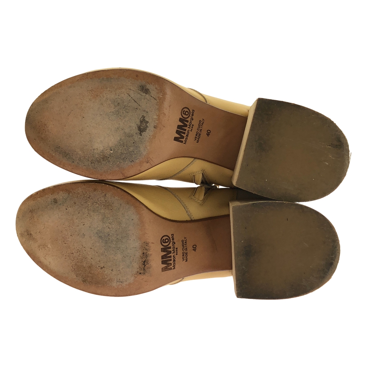 MM6 Maison Margiela / エムエムシックスメゾンマルジェラ ラウンドトゥ レザー チャンキーヒール ブーツ