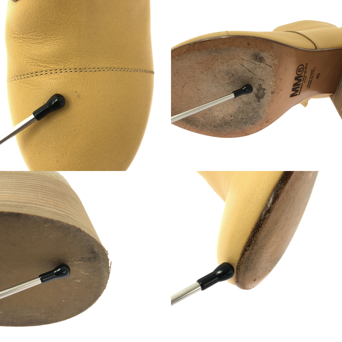 MM6 Maison Margiela / エムエムシックスメゾンマルジェラ ラウンドトゥ レザー チャンキーヒール ブーツ