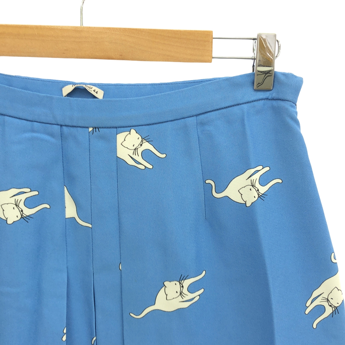 miu miu / ミュウミュウ 猫プリント フロント プリーツ スカート