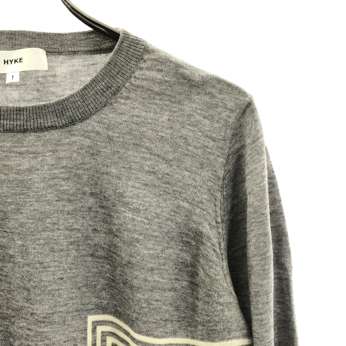 HYKE / ハイク ウール ラインデザイン ニット