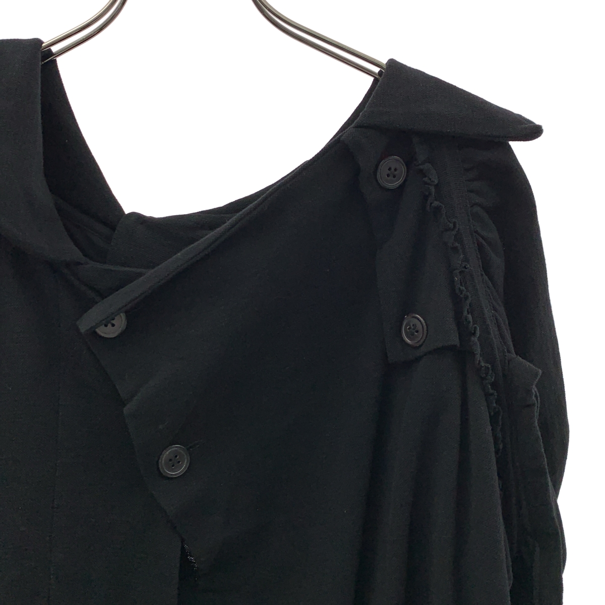 Y's / ワイズヨウジヤマモト コットン バックボタン フリル装飾 変形 カットソー