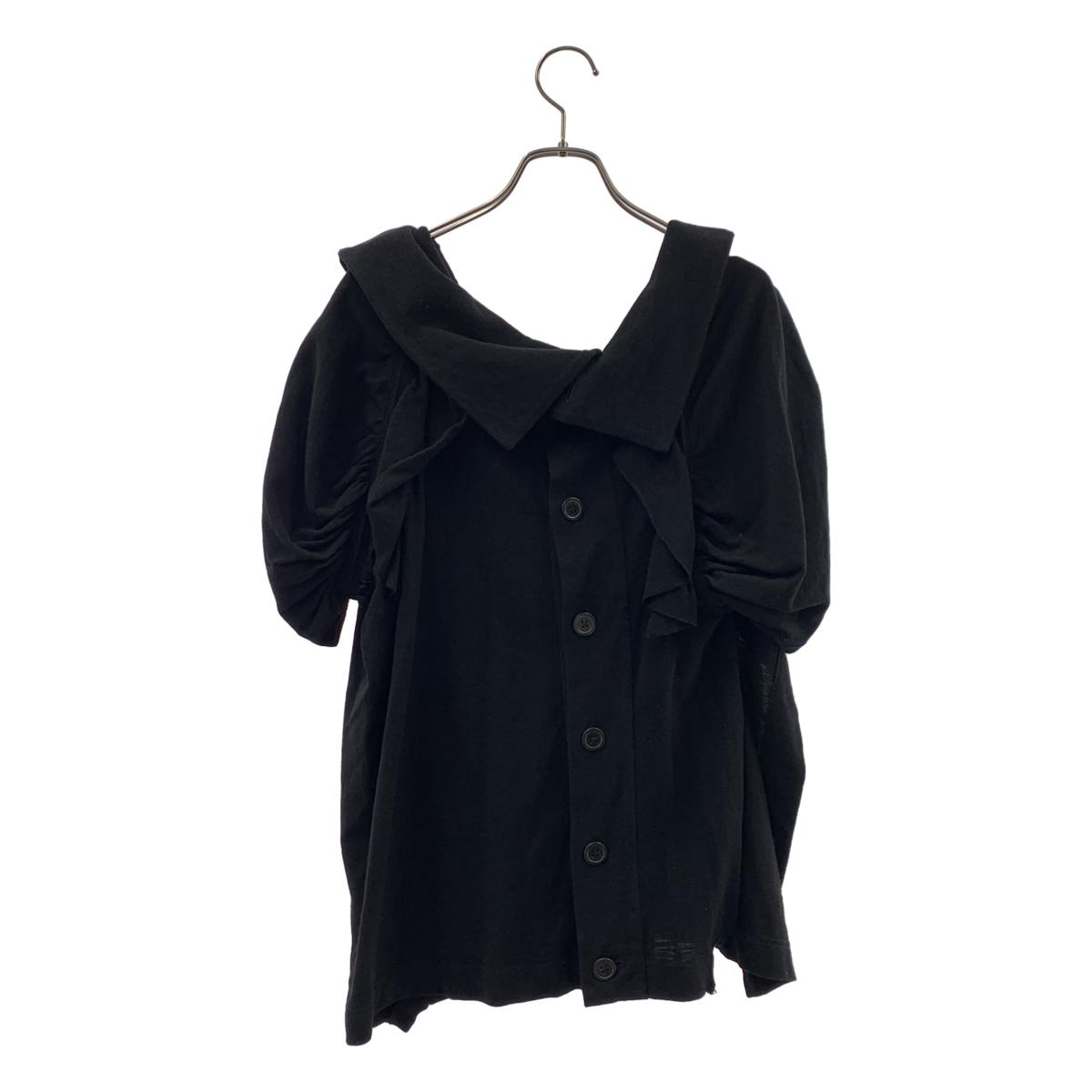 Y's / ワイズヨウジヤマモト コットン バックボタン フリル装飾 変形 カットソー