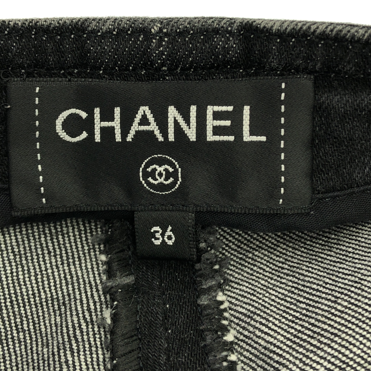CHANEL / シャネル ココマークジップ ビジュー装飾 デニムパンツ