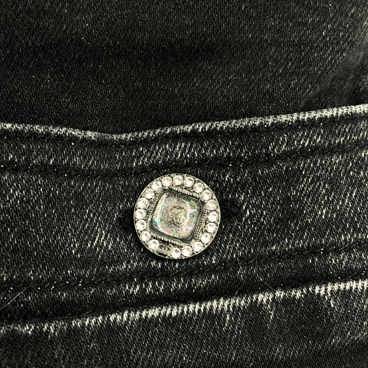 CHANEL / シャネル ココマークジップ ビジュー装飾 デニムパンツ