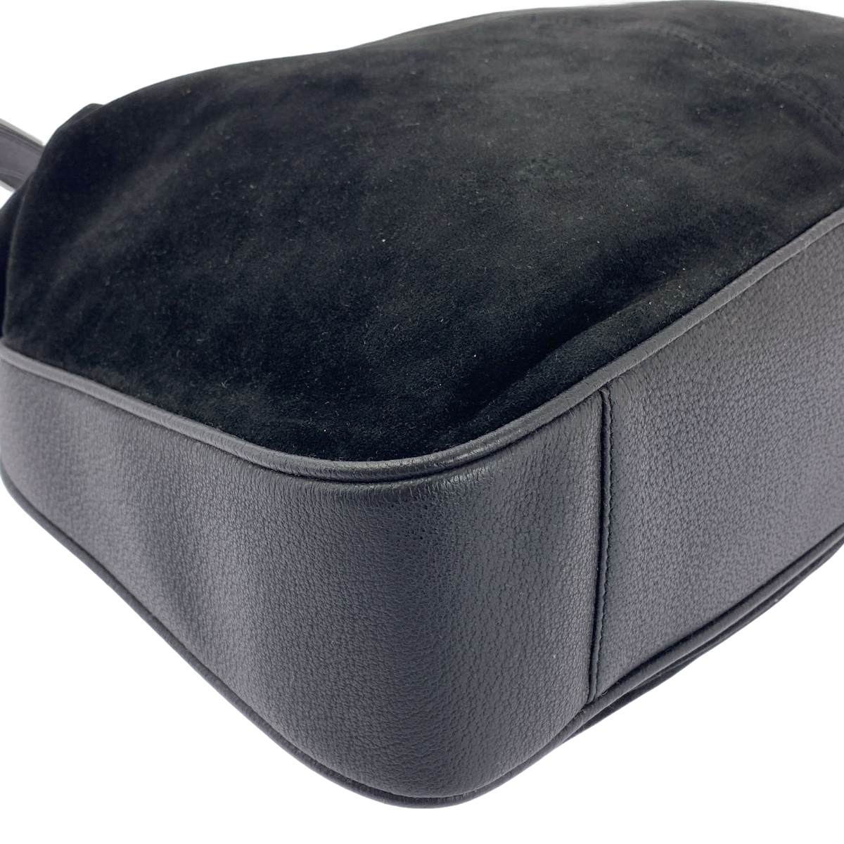 GUCCI / グッチ 2way ショルダー付き スエード切替 レザー バンブーハンドル バッグ / ロゴ総裏地 / ユニセックス