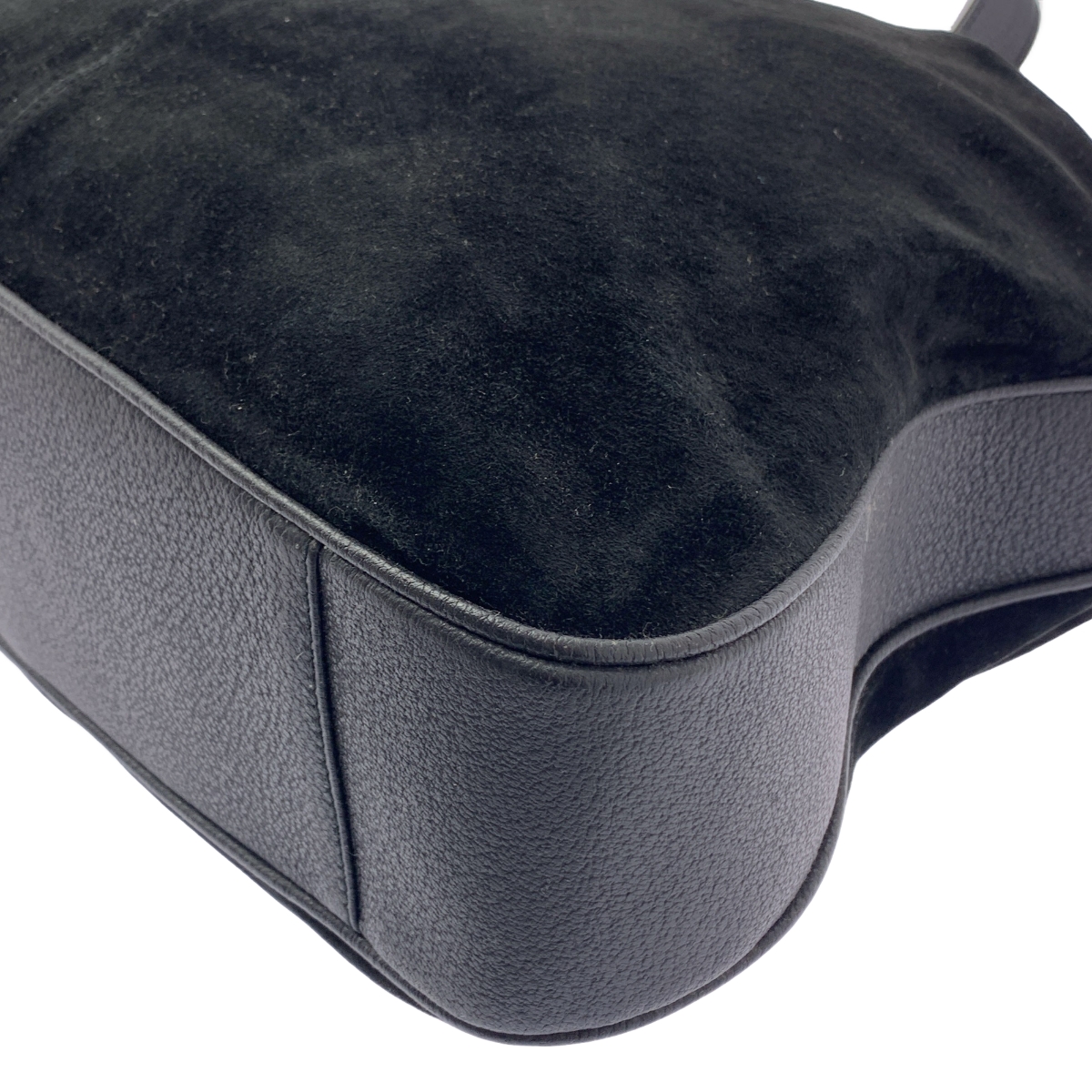 GUCCI / グッチ 2way ショルダー付き スエード切替 レザー バンブーハンドル バッグ / ロゴ総裏地 / ユニセックス