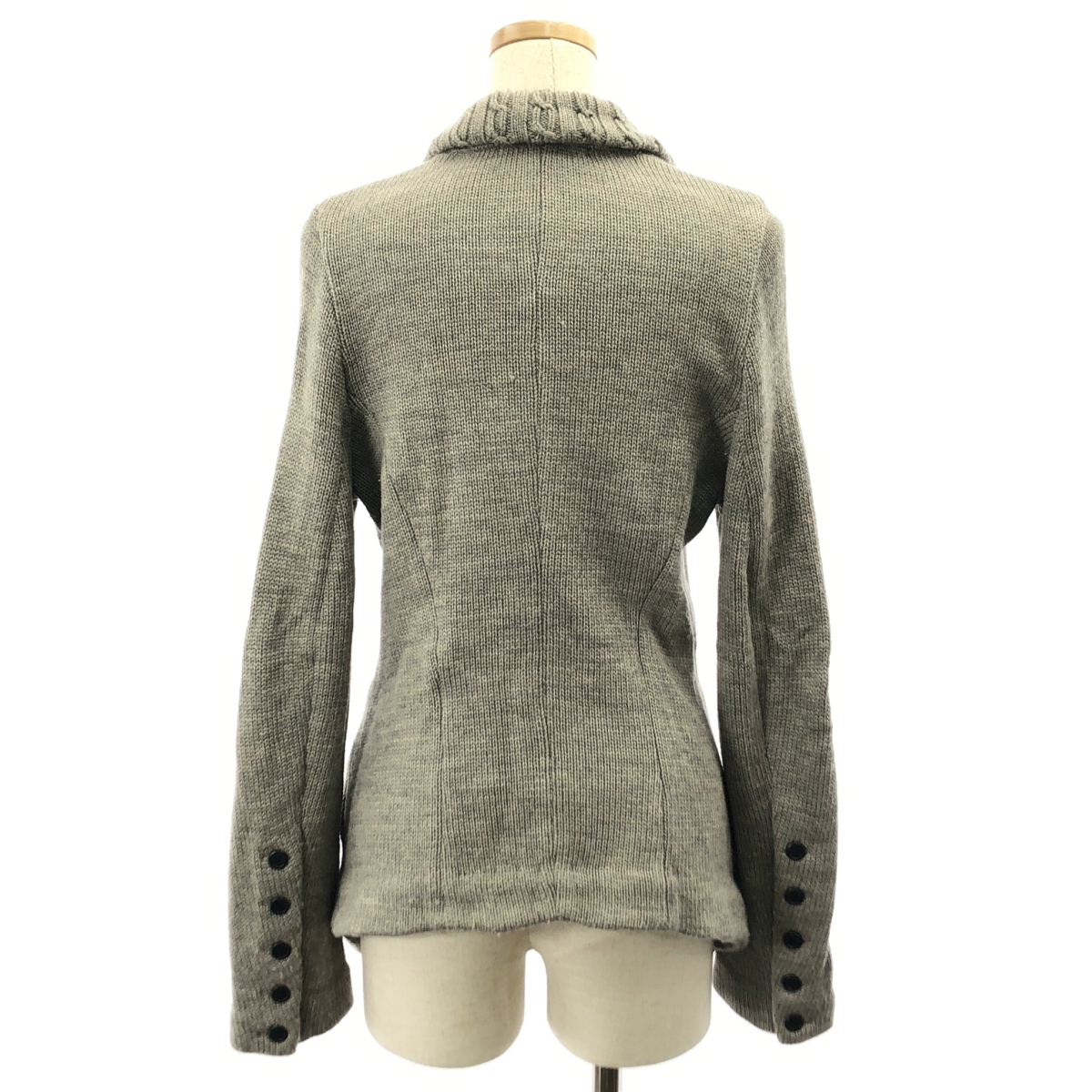 Y’s Red Labe / ワイズレッドレーベル ウール 変形 ロング ニット カーディガン