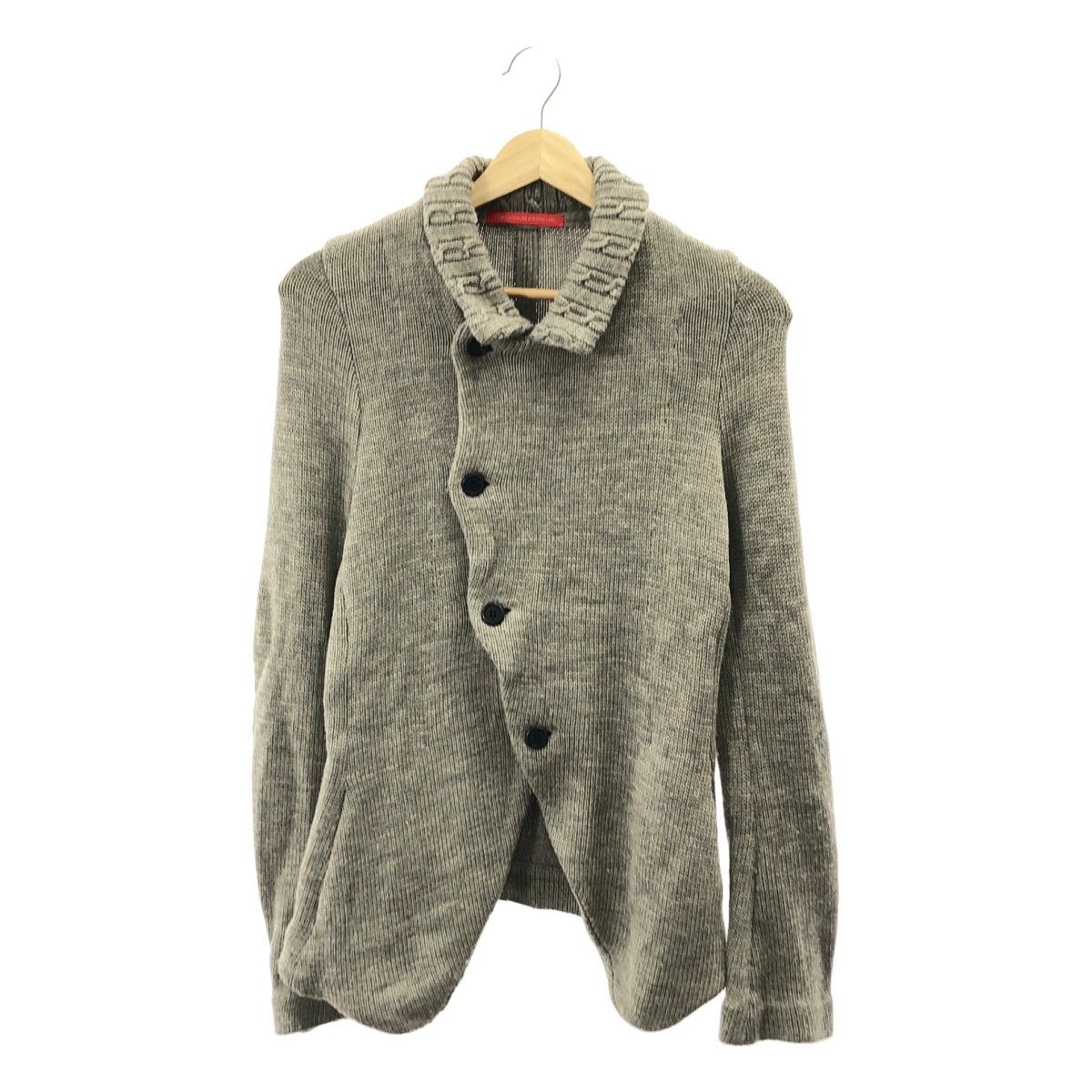 Y’s Red Labe / ワイズレッドレーベル ウール 変形 ロング ニット カーディガン