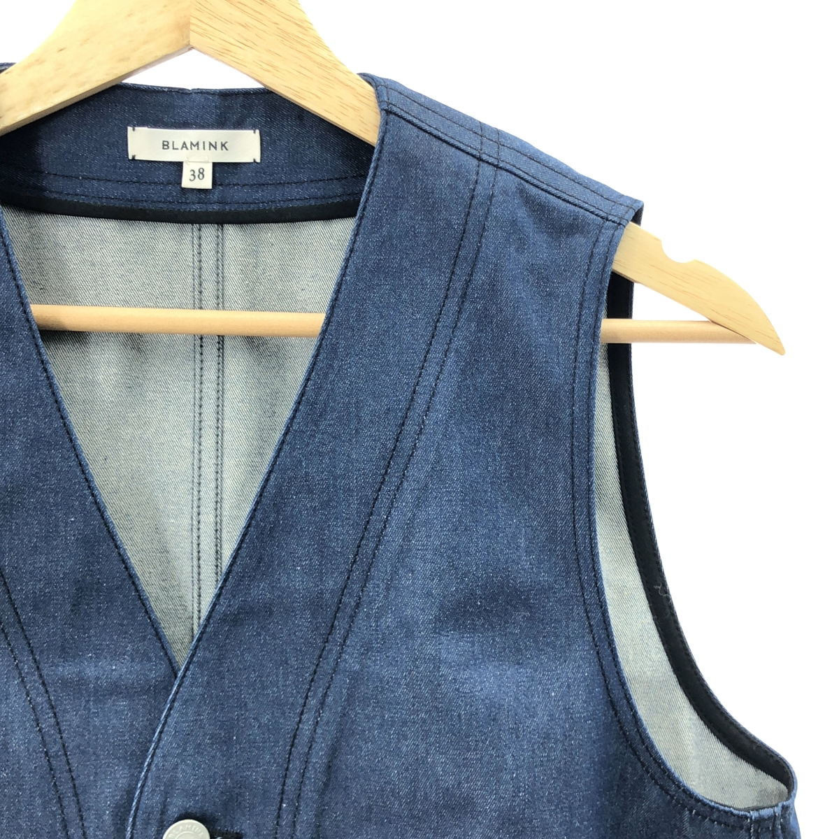 BLAMINK / ブラミンク オーバーシルエット デニム ボタン ベスト