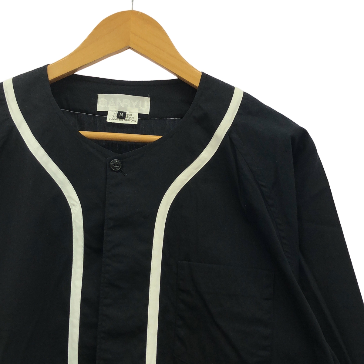 GANRYU / ガンリュウ ノーカラー ベースボール シャツ