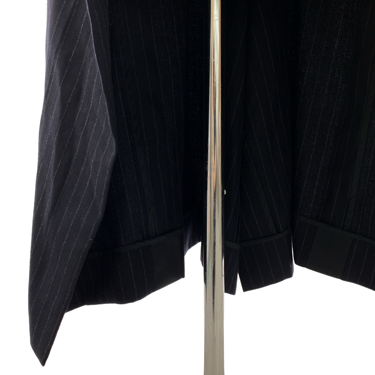 sacai / サカイ ウール ストライプ ロゴボタン サイドライン ボリューム ドレス ワンピース