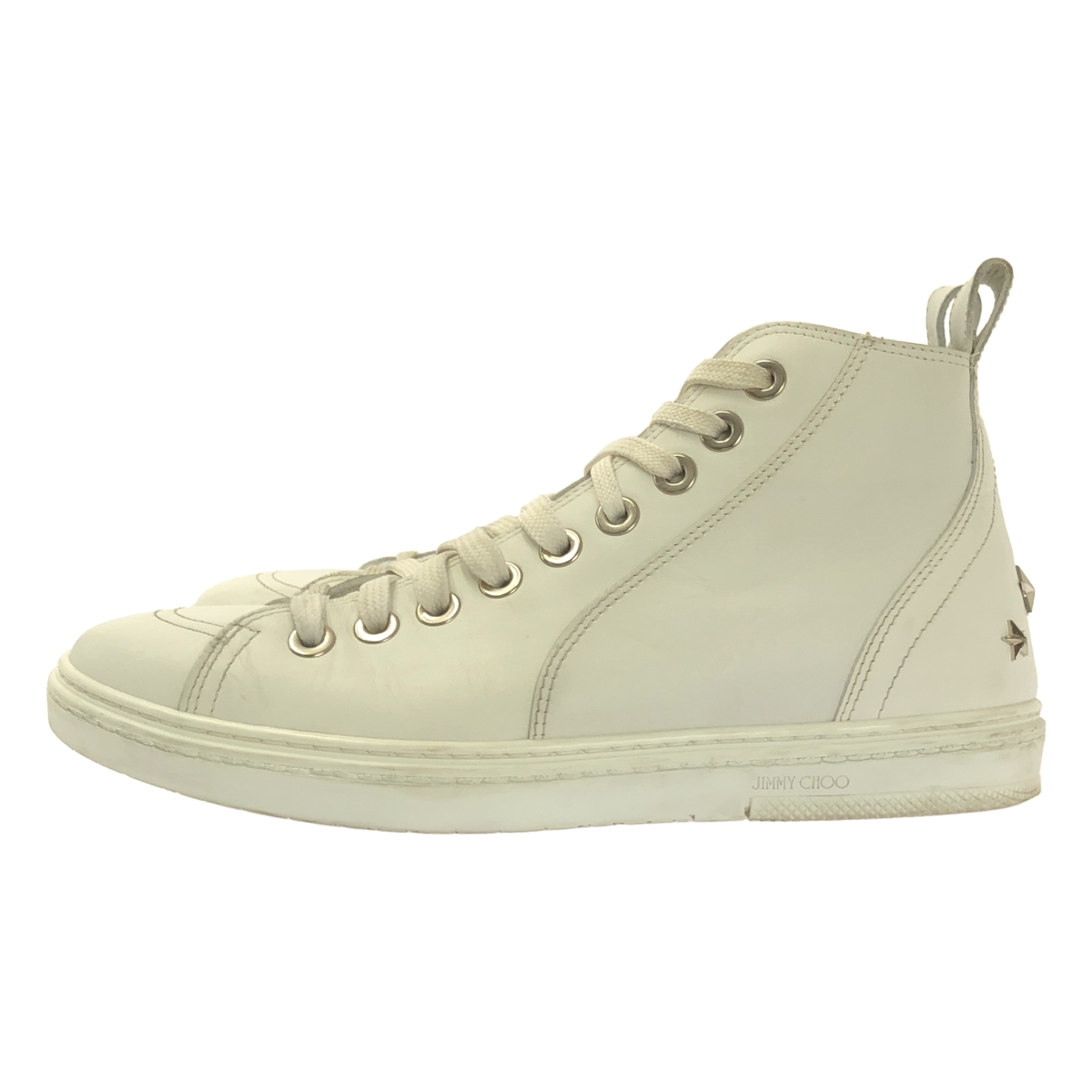 JIMMY CHOO / ジミーチュウ COLT レザー ヒールスタッズ ハイカットスニーカー