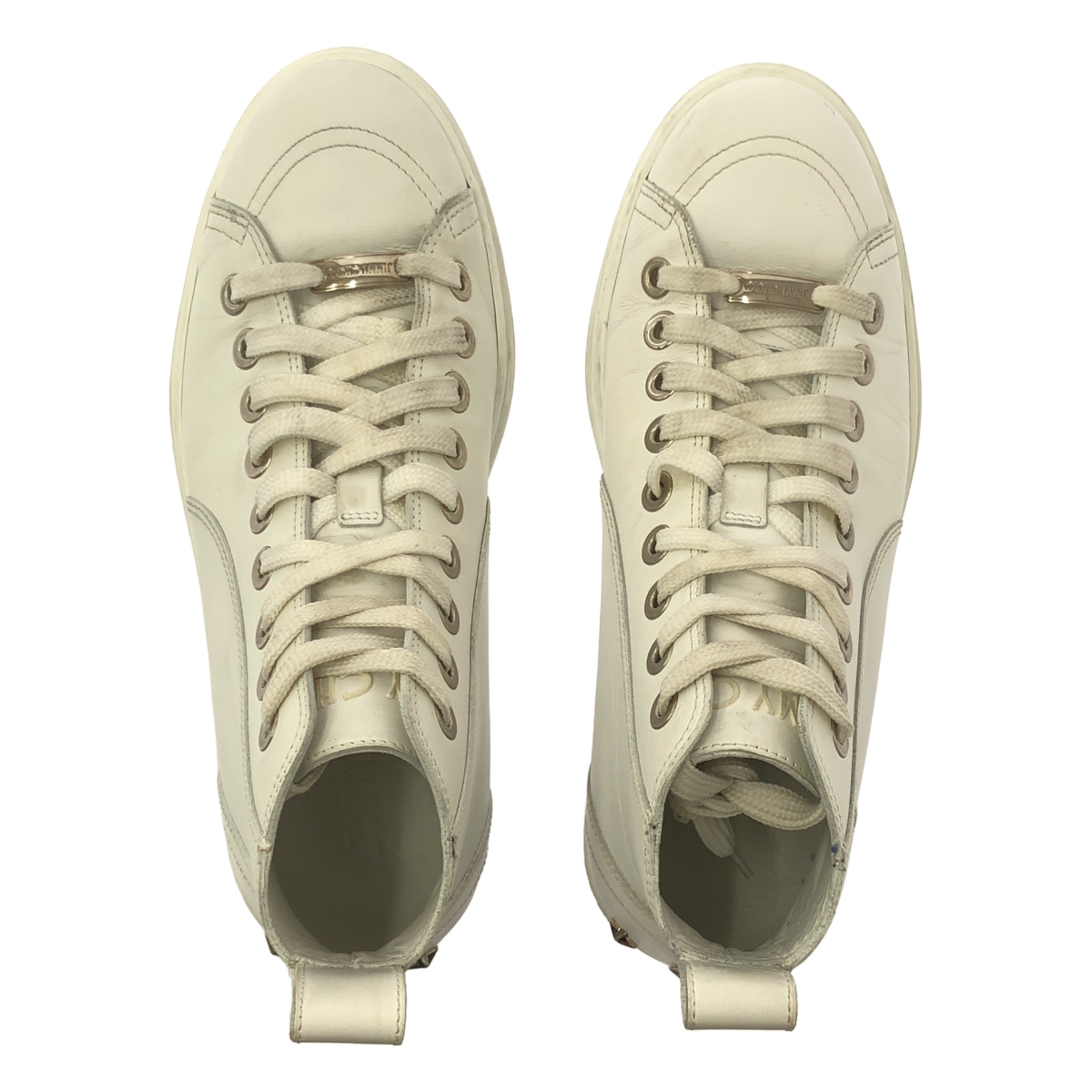 JIMMY CHOO / ジミーチュウ COLT レザー ヒールスタッズ ハイカットスニーカー