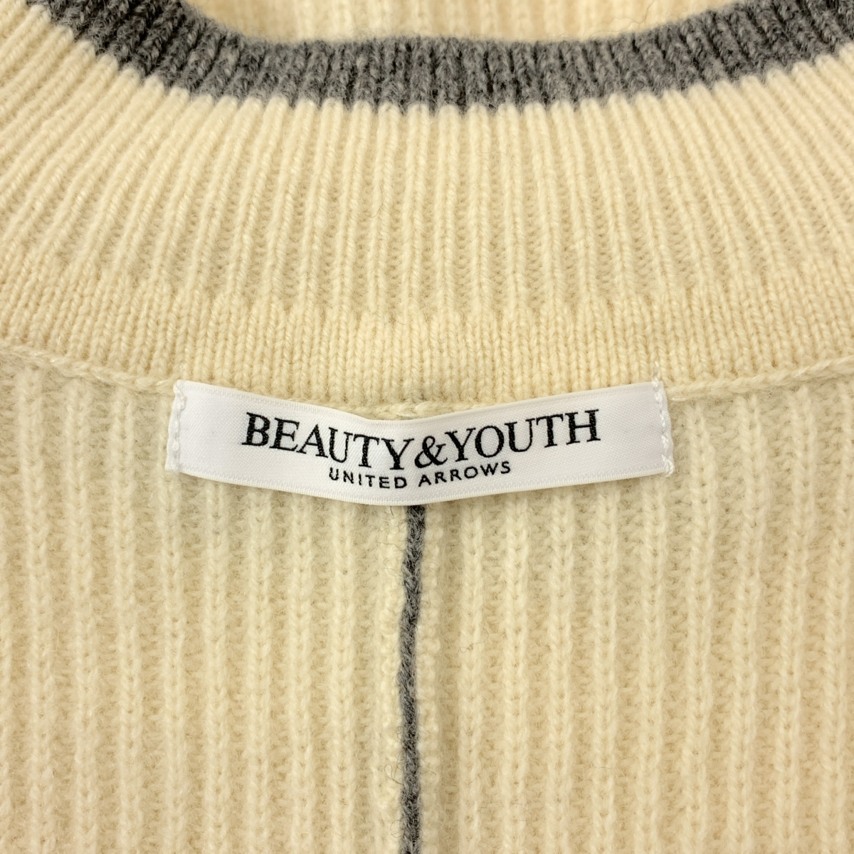 BEAUTY&YOUTH / ビューティーアンドユース ネップカラーライン クルーネック ニットプルオーバー