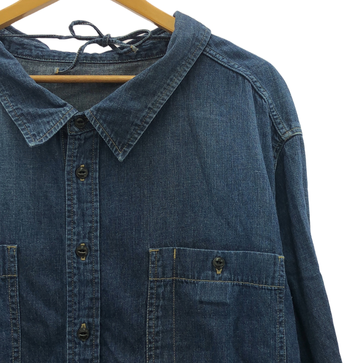 JOHNBULL / ジョンブル ポケット付き デニム オーバー シャツ ワンピース