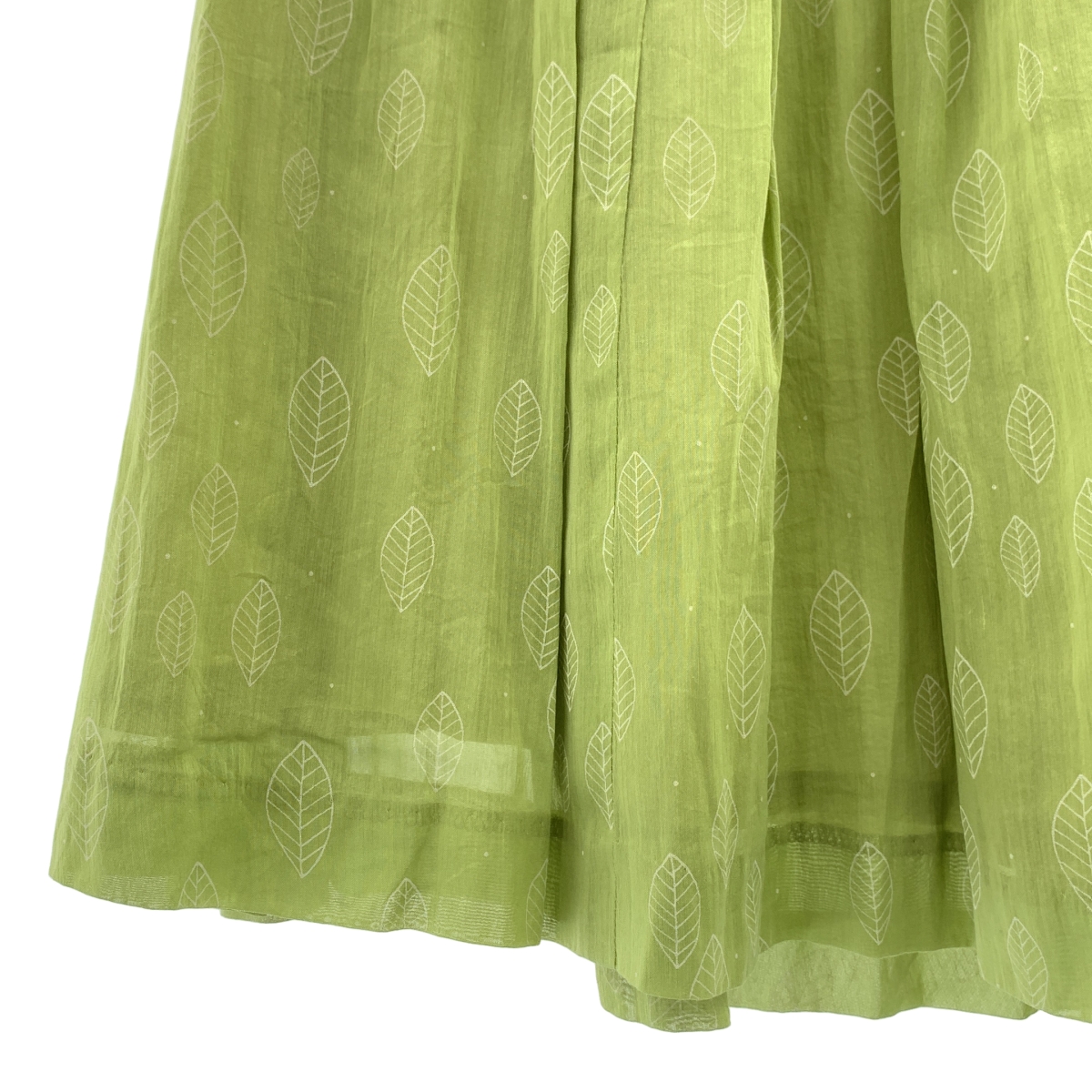 MARGARET HOWELL / マーガレットハウエル コットン シルク 総柄 リーフ スカート