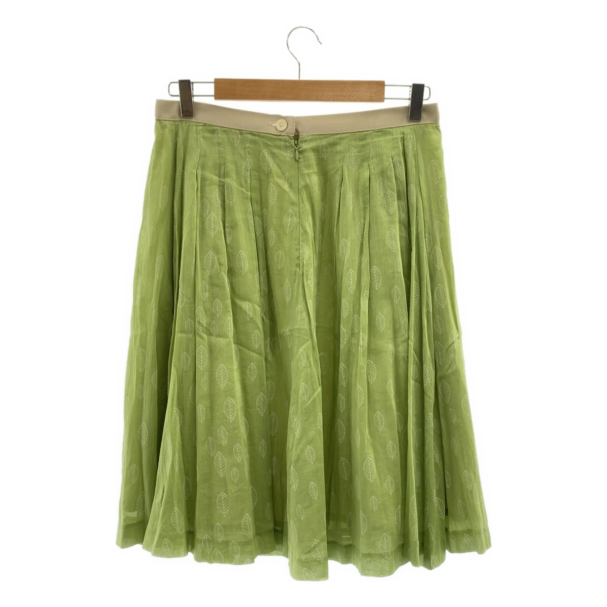 MARGARET HOWELL / マーガレットハウエル コットン シルク 総柄 リーフ スカート