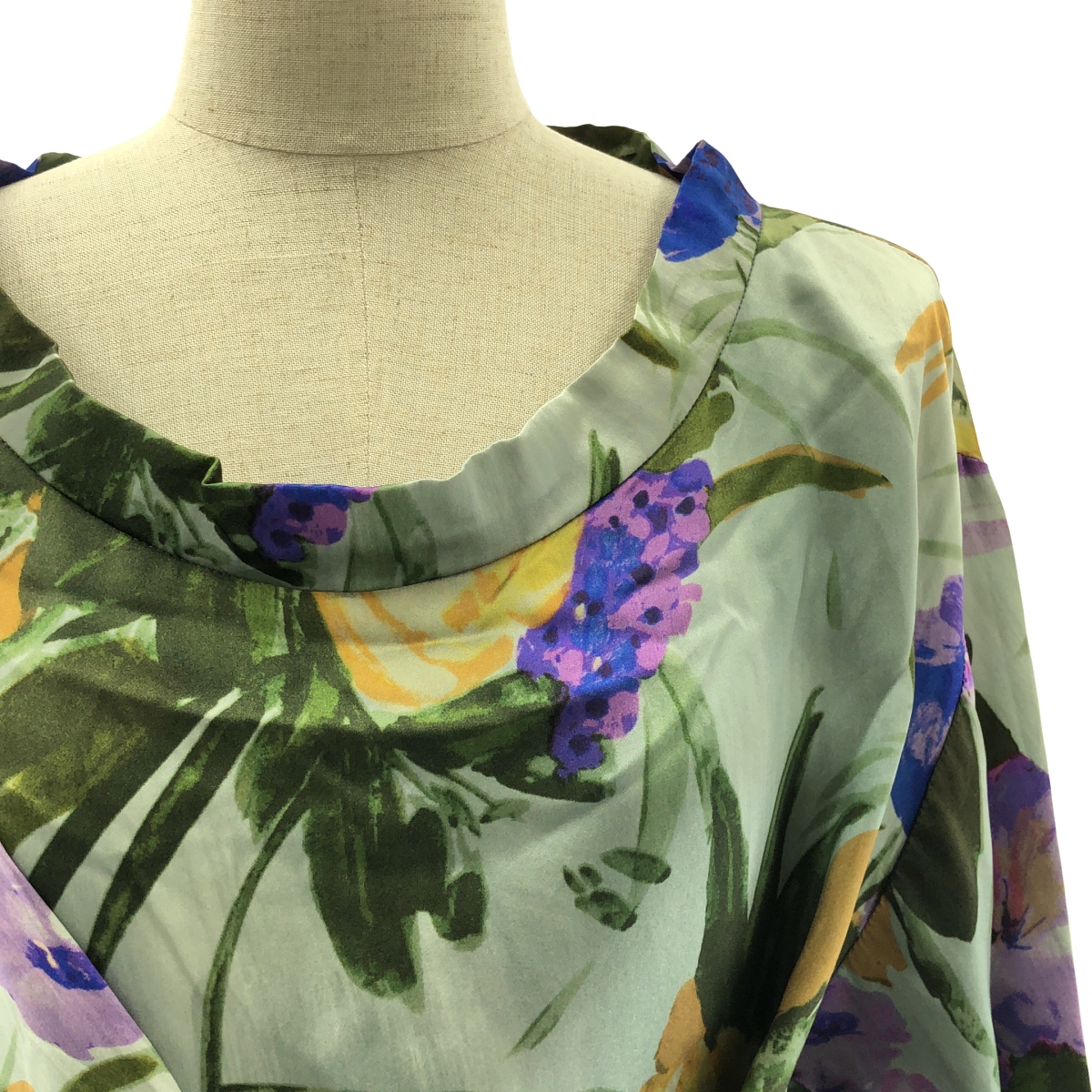 DRIES VAN NOTEN / ドリスヴァンノッテン シルク ウエストボタン フラワー プルオーバーブラウス シャツ