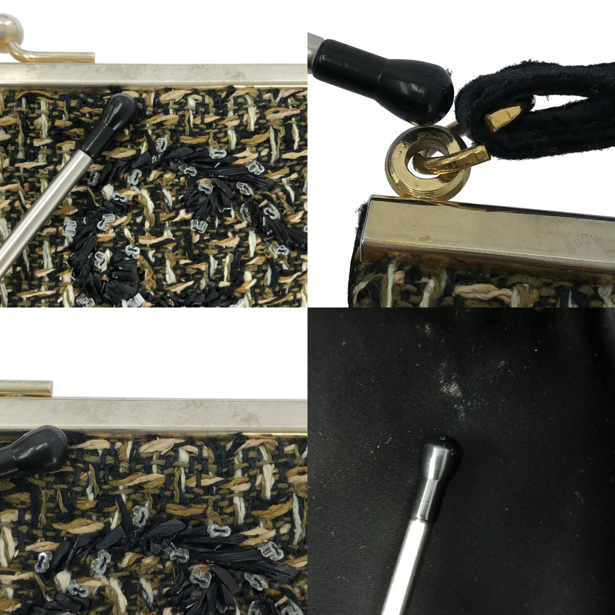 H.P.FRANCE / アッシュペーフランス 取扱い / LESAGE PARIS ツイード クラッチ ハンドバッグ