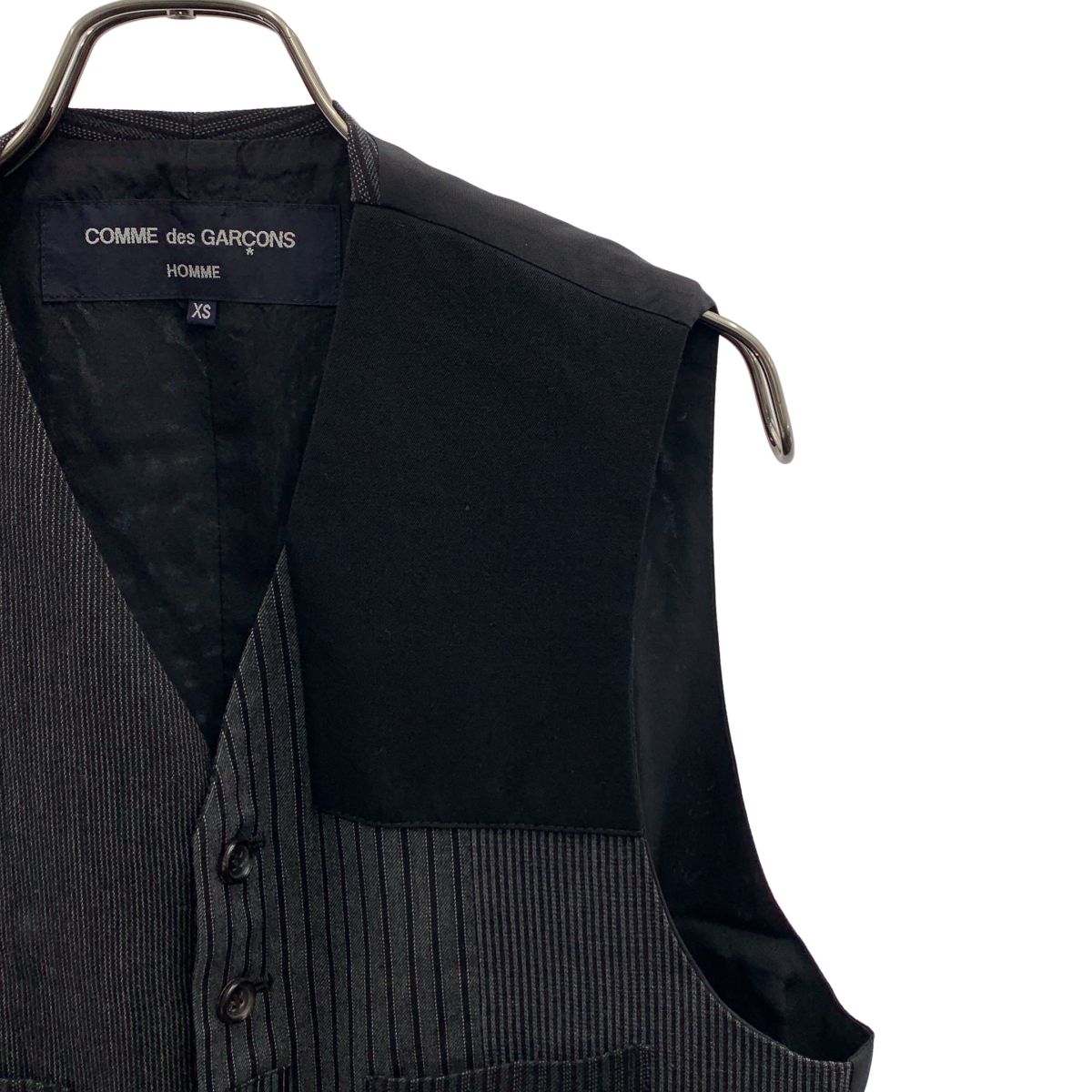COMME des GARCONS HOMME / コムデギャルソンオム ストライプ シンチバック ジレ ベスト / 総裏地