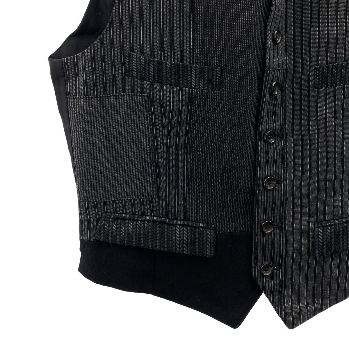 COMME des GARCONS HOMME / コムデギャルソンオム ストライプ シンチバック ジレ ベスト / 総裏地