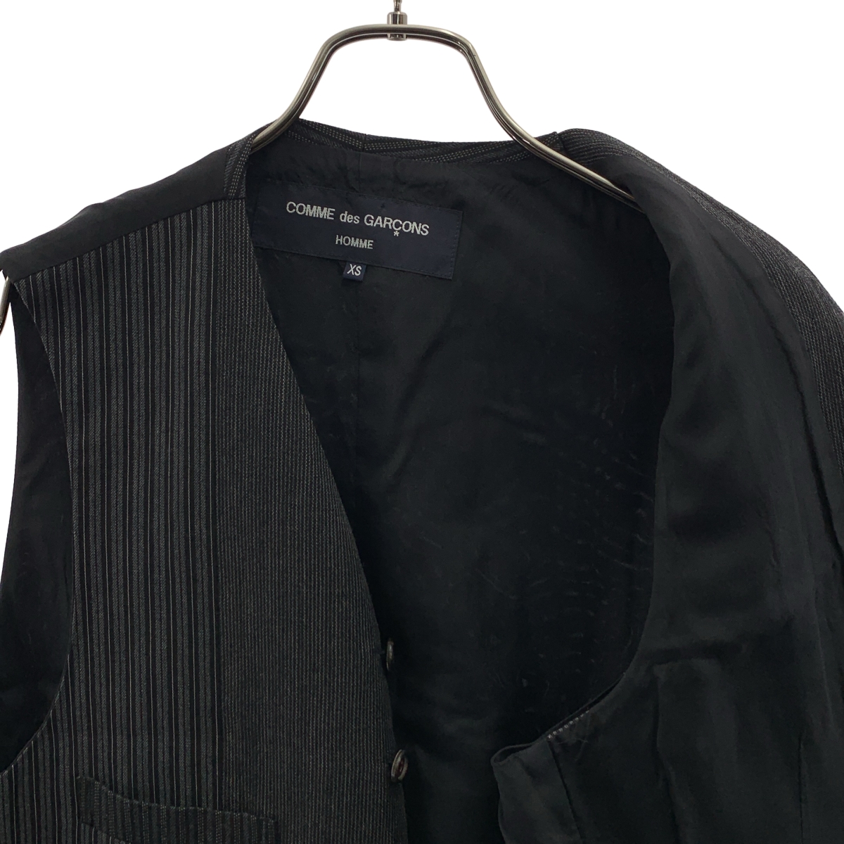 COMME des GARCONS HOMME / コムデギャルソンオム ストライプ シンチバック ジレ ベスト / 総裏地