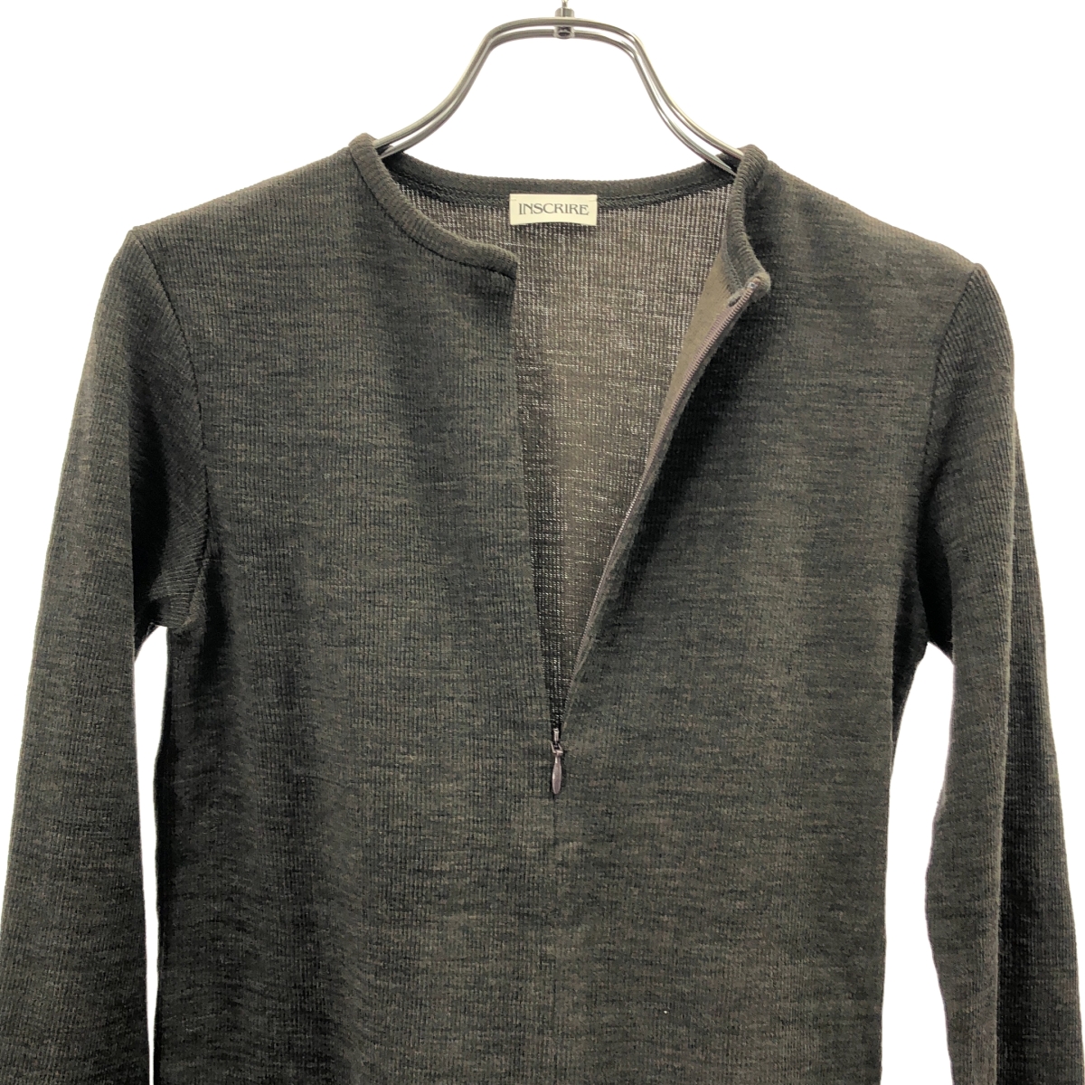 INSCRIRE / アンスクリア Plating Rib Zip Up Tee ジップ カットソー