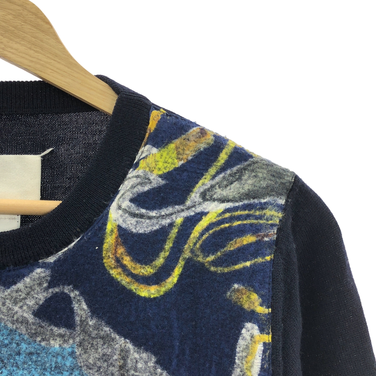 Maison Margiela / メゾンマルジェラ 異素材切替 ウール プルオーバー ニット