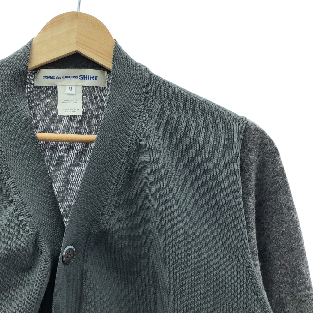 COMME des GARCONS SHIRT / コムデギャルソンシャツ fully fashioned gauge 12 切替 ニット カーディガン