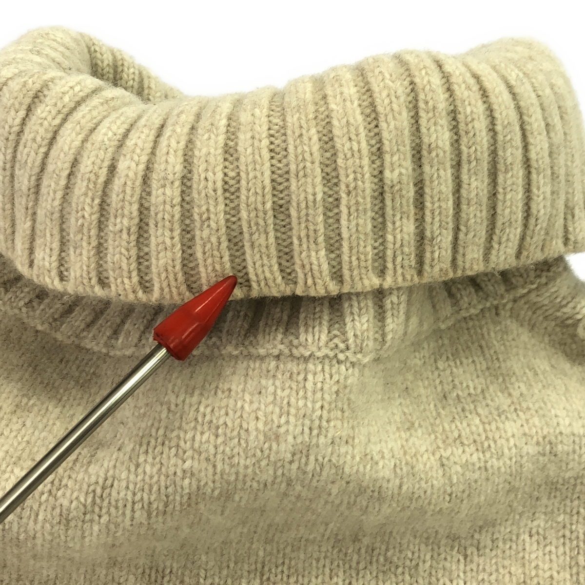 SEVEN TEN by MIHO KAWAHITO / セブンテンバイミホカワヒト ウール リブ スリット タートルネック ニット プルオーバー